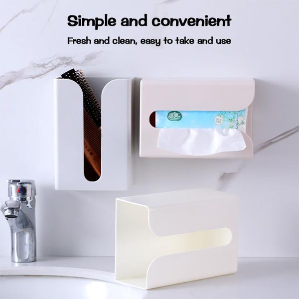 Porta carta igienica Porta asciugamani a parete Scatola per adesivi senza cuciture Decorazione da bagno sanitaria multifunzionale semplice e creativa