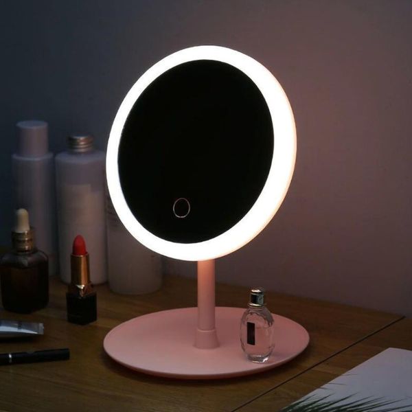 

mirrors usb charging cosmetic led adjustable light color 5v-1a 90 degrees up down adjusted touch switch home makeup mirror