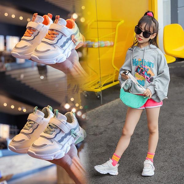 

boys and girls fashion casual running sports shoes non-slip white children single athletic & outdoor, Black