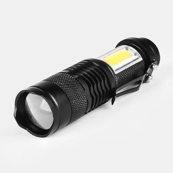 

flashlights torches 3w q5+cob portable ultra bright handheld led with adjustable focus zoom mini torch use built-in 14500 battery