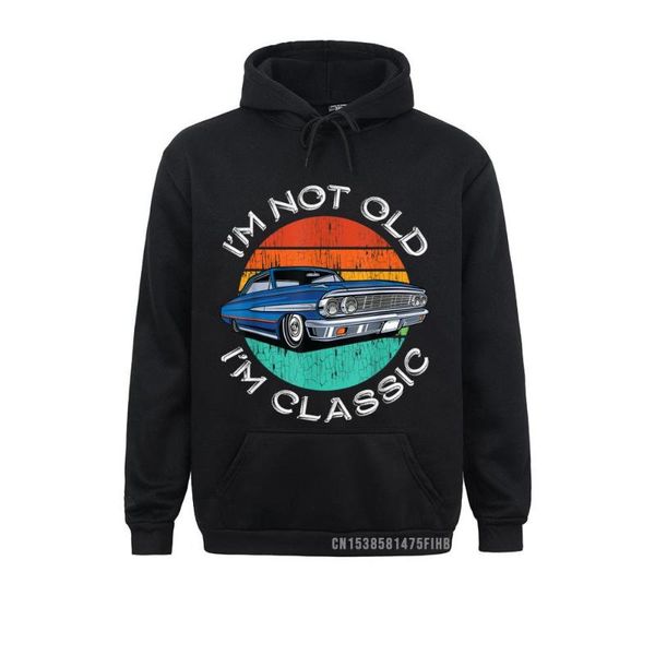

men's hoodies & sweatshirts i'm not old classic antique car gift father day birthday hoodie fall 2021 tight clothes mens, Black