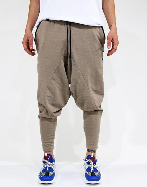 

jogger baggy tracksuit street style trousers beige men's pants, Black