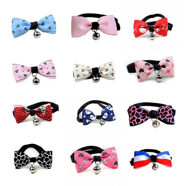 

dog collars & leashes 1pc cat necklace terylene pet bow tie collar cute nice gift bell products