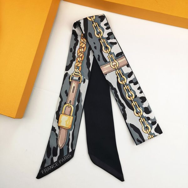 

2021 wholesale fashion design women scarf printing printed handbag scarfs neckties hair bundles polyester material as gift, Blue;gray