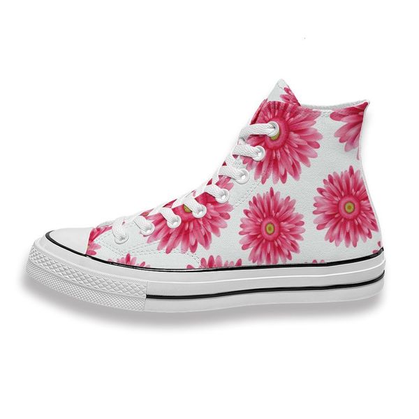 

custom printed rose red daisy sneakers high mens womens running shoes skateboard diy trainers canvas casual shoe