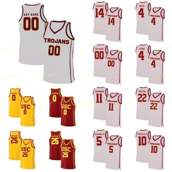 

ncaa college usc trojans basketball jersey 25 bennie boatwright 3 elijah weaver 30 baumann 31 cheryl miller matt custom stitched, Black