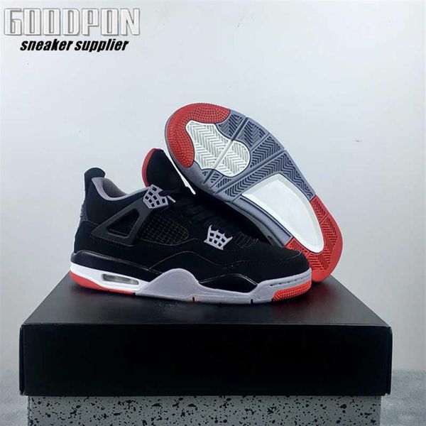 

bred jumpman 4 4s fashion shoe black red mens basketball shoesa05