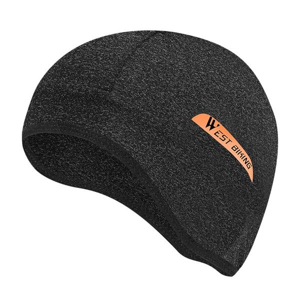 

cycling caps & masks women men skiing hat breathable foldable portable bike skull cap beanie riding keep cool running under helmet ice silk, Black