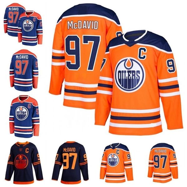 

52men's woman edmonton oilers conner mcdaviers blue orange green jersey custom hockey jerseys selling, Black