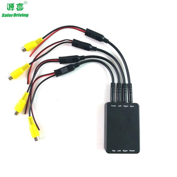 

saferdriving car multiple image switch control box 4 cameras for front/rear/left/right view parking camera system video rear cameras& sensor