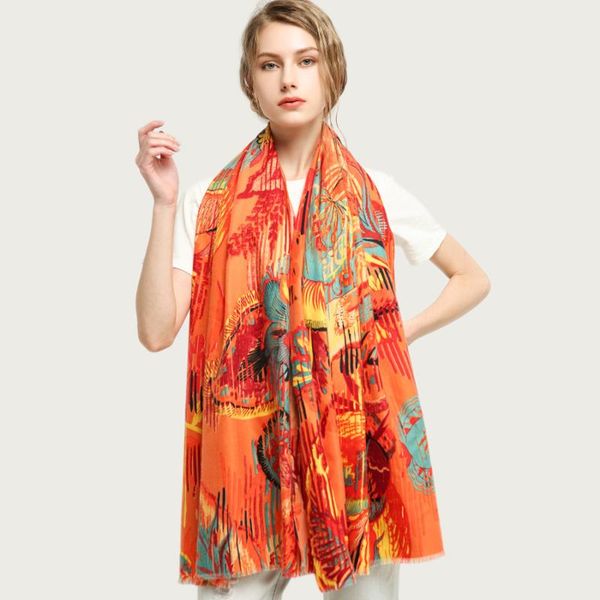 

scarves soft bright floral scarf hijab for women large long print shawl stole spring blanket wrap [6778], Blue;gray
