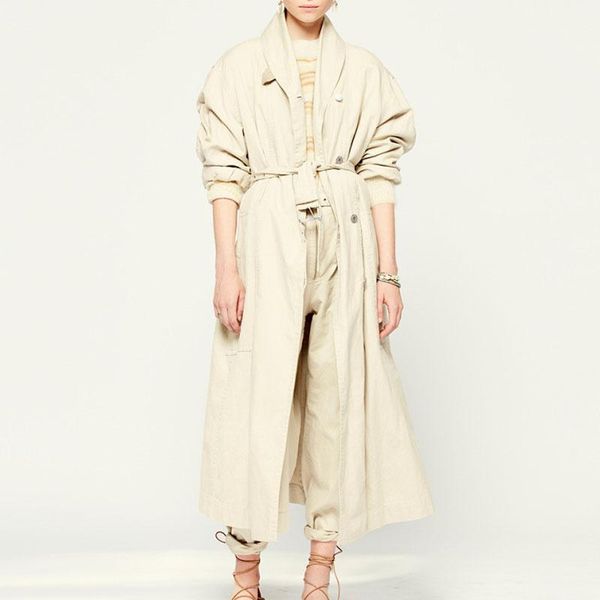 

women's trench coats women midi windbreaker long sleeve single breasted sashes lace-up loose female cotton coat 2021 autumn winter, Tan;black