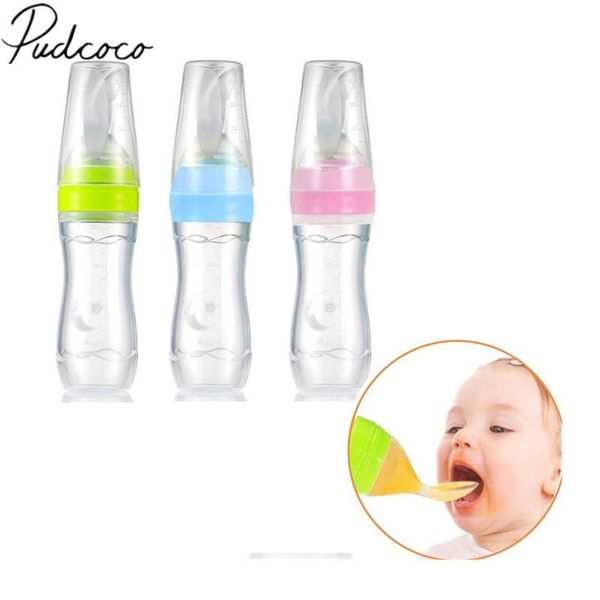 

cups, dishes & utensils 2021 brand infant toddler nipple pacifier baby feeding tool milk bottle with spoon silicone unique lid food suppleme