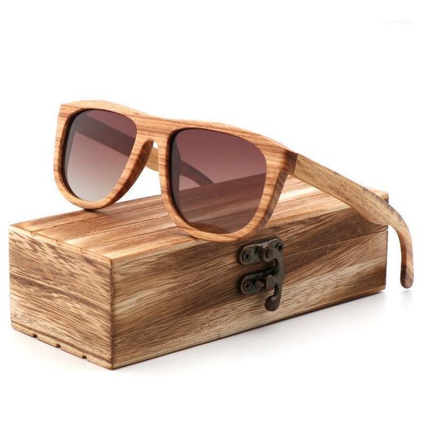 Sonnenbrille Retro Herren Polarisiert Handgemacht Mode Damen Blau Gute Qualität Bambus Holz Brille1