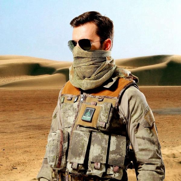 

tactical neck scarves woodland camo scarf sniper veil desert shemagh for wargame outdoor sports cycling caps & masks, Black