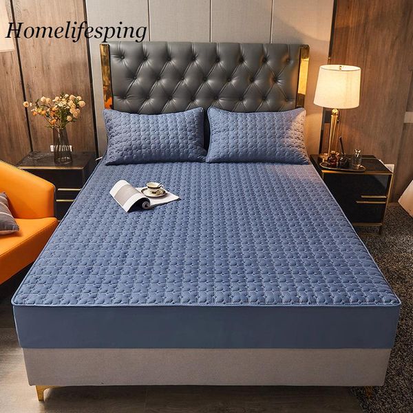 

sheets & sets multi-size 5 sides protection mattress cover washable embossed cotton quilted protector soft anti-mite er sheet