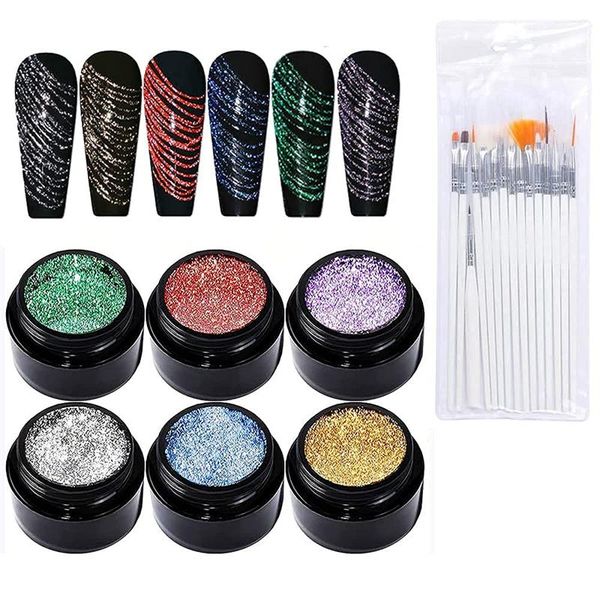 

nail art kits veronni 6 colors spider gel set saviland upgraded matrix with paint design wire drawing for line