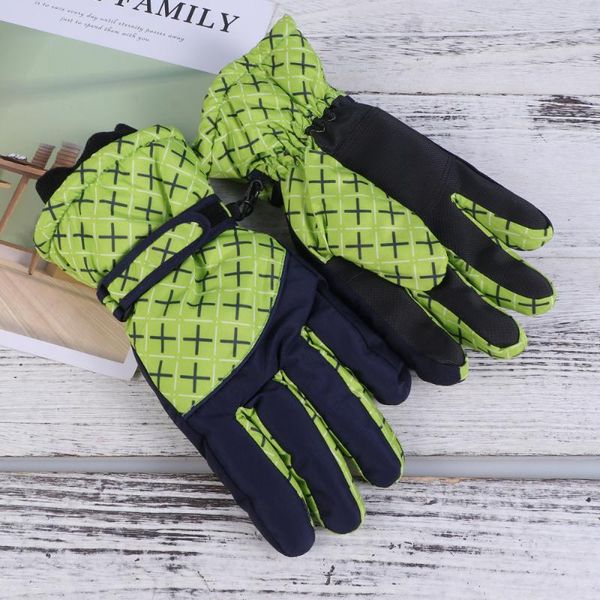 

ski gloves 1 set outdoor riding windproof fleece warm
