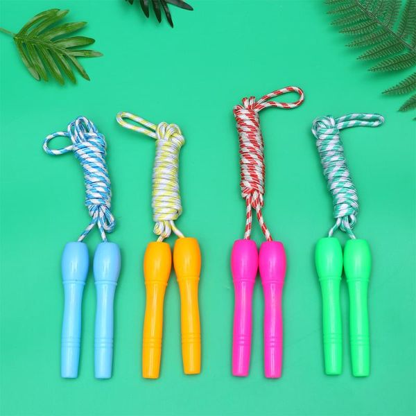 

jump ropes 18pcs handles rope outdoor skipping sports equipment for kids children (random color)