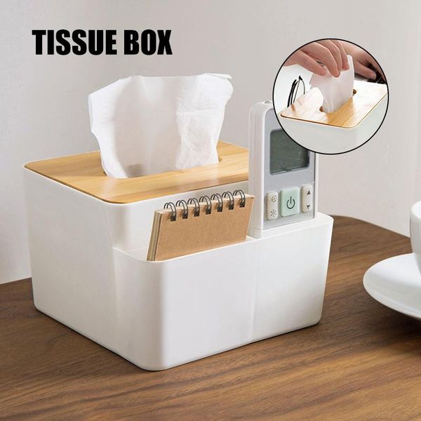 

tissue boxes & napkins box cover tablet stand multi-function organizer remote control storage for home office l23