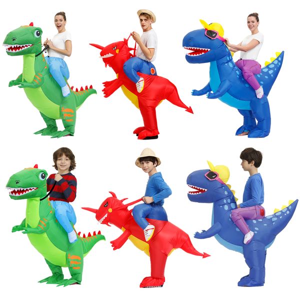 

mascot doll costume mascot ride dinosaur inflatable costumes halloween costume for kids carnival party role play t-rex clothing, Red;yellow