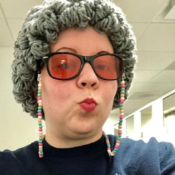 

baby old lady wig curly hair cap born po props b3z8 caps & hats, Yellow