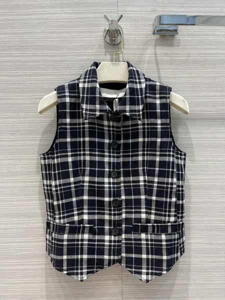 

women's vests 2021 autumn fashion plaid vest women, Black;white