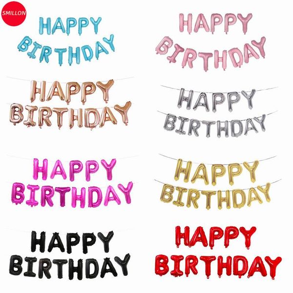 

inch dark blue happy birthday letter foil balloons decoration helium gas for 1 year decorations party