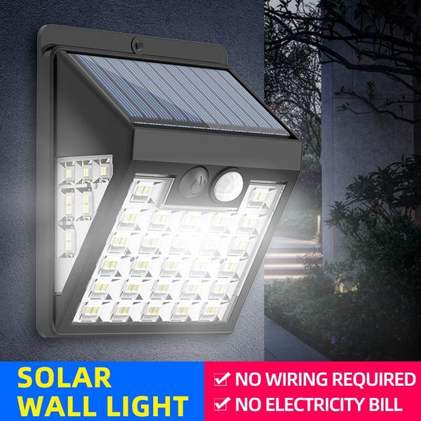

outdoor wall lamps 72 led solar lights motion sensor waterproof ip65 sunlight powered street lamp for garden decoration 4pack