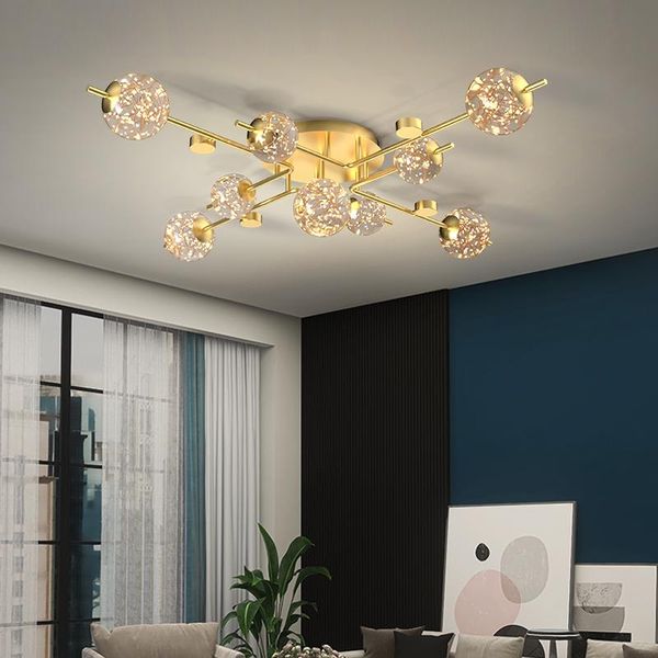 

chandeliers modern led chandelier light for living study dining room bedroom kitchen golden glass ball hanging ceiling lamps indoor fixture