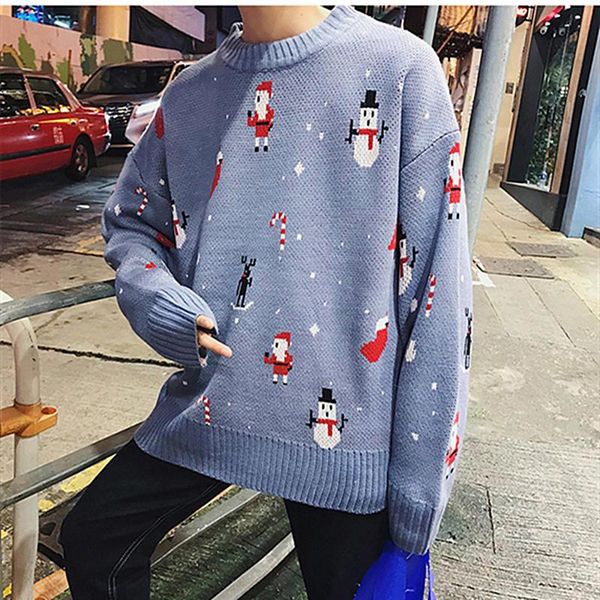

men's sweaters spring autumn polyester sweater round collar long sleeve pullover knitted anime embroidery couples casual, White;black