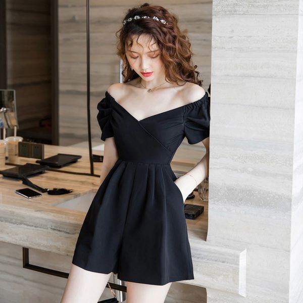 

tees arrival fashion summer with playsuit lady elegant temperament simple working style short, White
