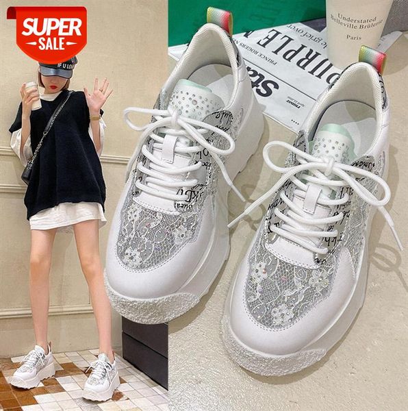 

net yarn rhinestone white shoes women korean style platform women's #sq0v