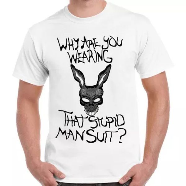 

donnie darko why you wearing that stupid man suit retro t shirt 1928, White;black
