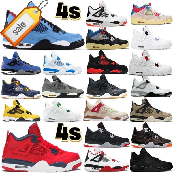 

2022 mens women 4s basketball shoes 4 white cement oreo black cat fire red university blue desert moss travis taupe haze neon y