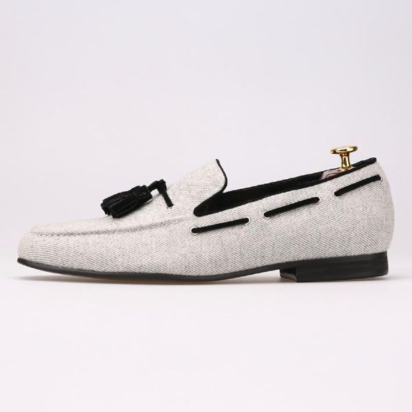 

dress shoes men velvet handmade black tassel loafers party and wedding mens