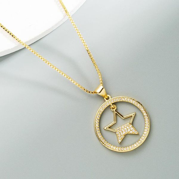 

chains 2021 european and american pendant necklace fashion personality xingx crown jewelry, Silver