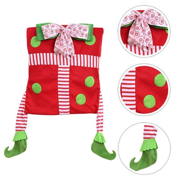 

chair covers 1pc christmas decorative cover elf slipcover gift box