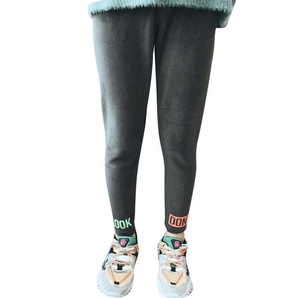 

girls leggings letter slim pants casual style for children autumn winter clothes 6 8 10 12 14 210528, Blue