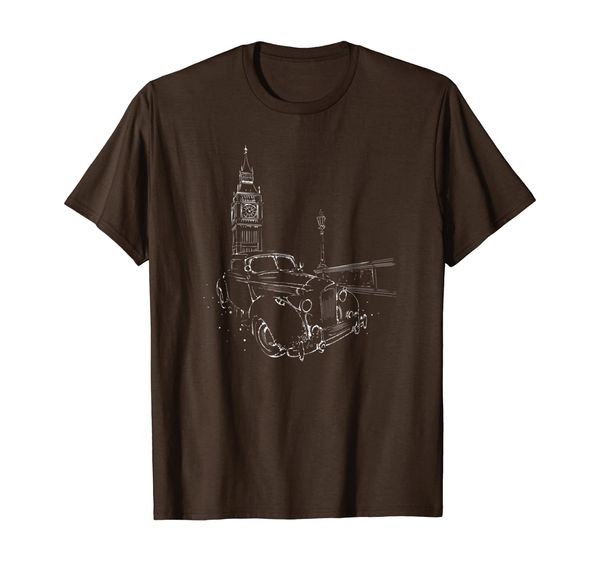 

london retro big ben art t-shirt clock tower england tee, White;black
