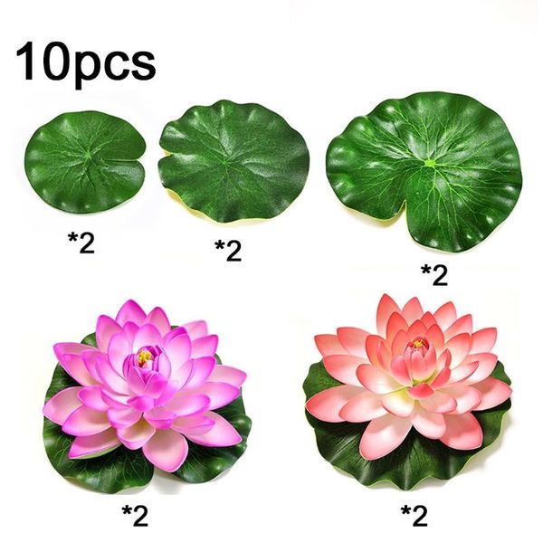 

pcs simulation lotus realistic lily pad artificial water floating flowers decorations
