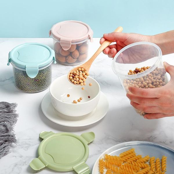 

storage bottles & jars sealed jar snack bottle kitchen preservation household grain can food grade plastic transparent box tank