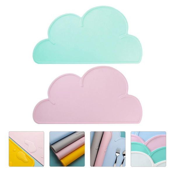 

mats & pads 2pcs silicone placemat decorative tablecloth heat proof pad (random color)