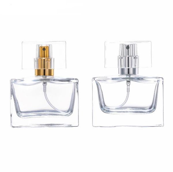 

selling square 30ml clear empty glass perfume bottle wholesale essential oil spray for cosmetic packing sn155 storage bottles & jars