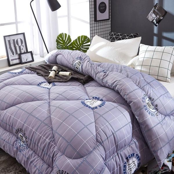 

comforters & sets very soft quilt nordic style blanket geometric printing double layer household duvet 4 seasons