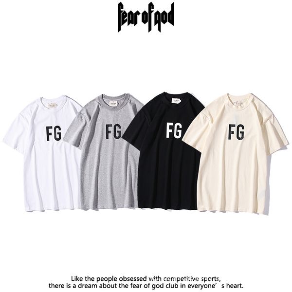 

fog t-shirt men's short 2020 new summer fashion brand versatile half sleeve trend loose bodied top, White;black