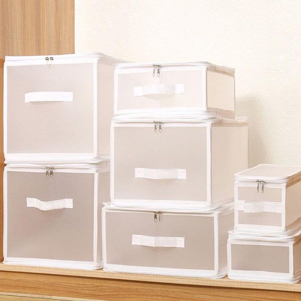 

clothing & wardrobe storage 1pc transparent box laundry basket quilt clothes organizer waterproof underwear case