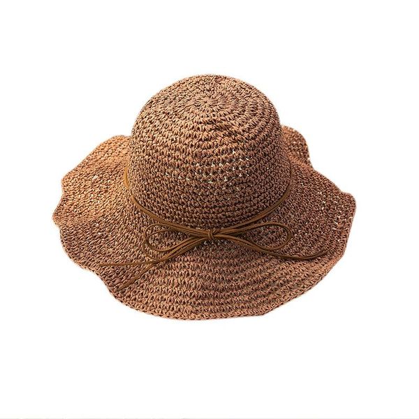 

wide brim hats raffia soft bone summer solid color panama cap beach women's bucket hat, Blue;gray