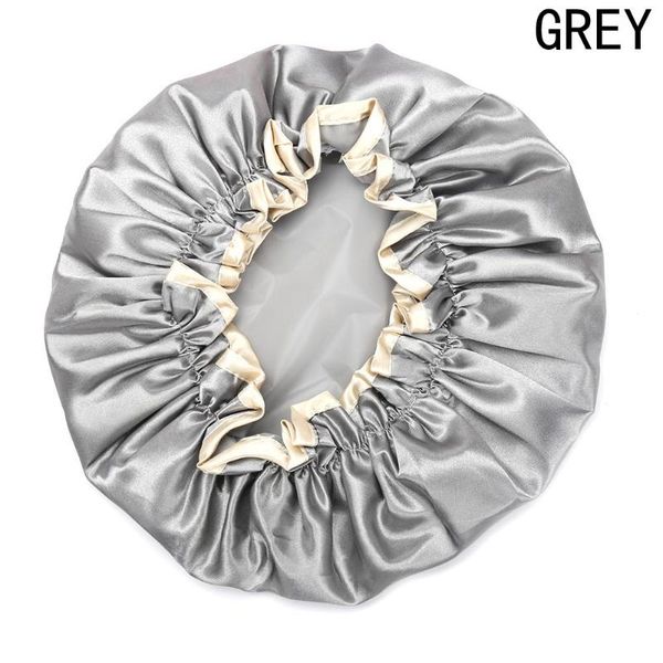 

1pc lovely women shower satin hats colorful bath caps hair cover double waterproof bathing cap wholesale bathroom tool