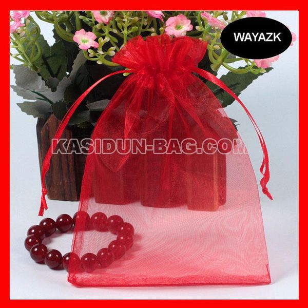 

shopping bags (500pcs/lot) wholesale quality red gift organza bag 10x15cm